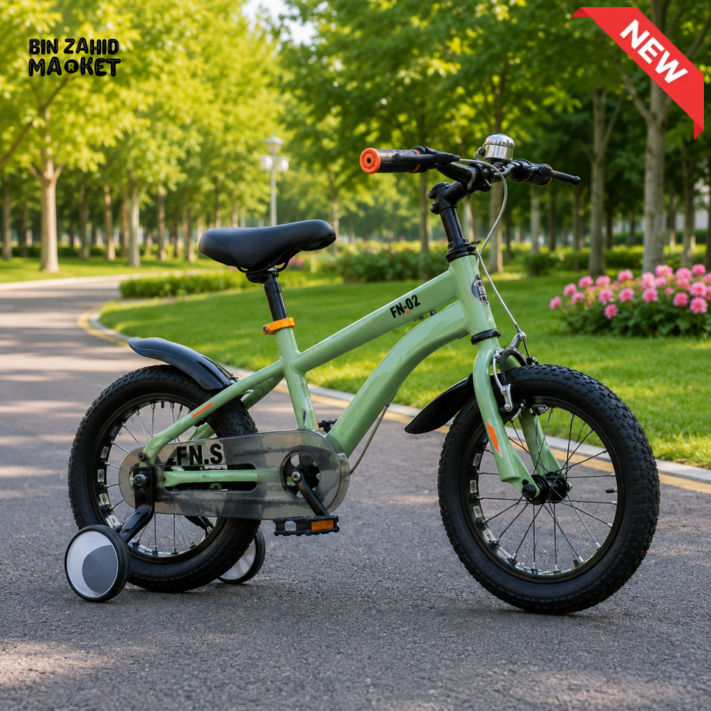 KIDS 12 INCH BICYCLE WITH TRAINING WHEELS – MINT GREEN