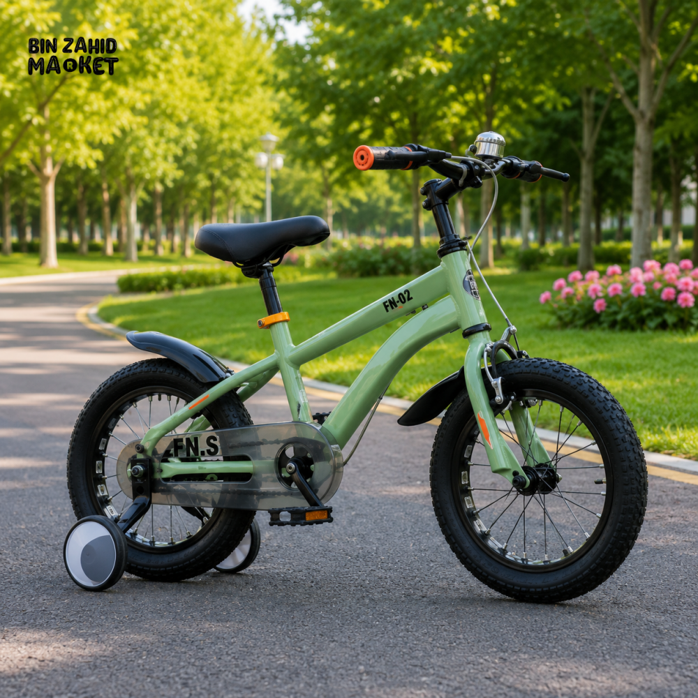 KIDS 12 INCH BICYCLE WITH TRAINING WHEELS – MINT GREEN