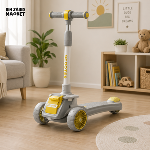 KIDS 3-WHEEL SCOOTER WITH FLASHING WHEELS - GREY