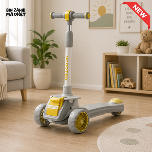 KIDS 3-WHEEL SCOOTER WITH FLASHING WHEELS - GREY
