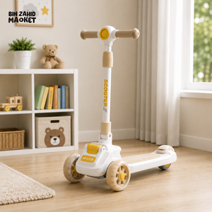 KIDS 3-WHEEL SCOOTER WITH FLASHING WHEELS - WHITE