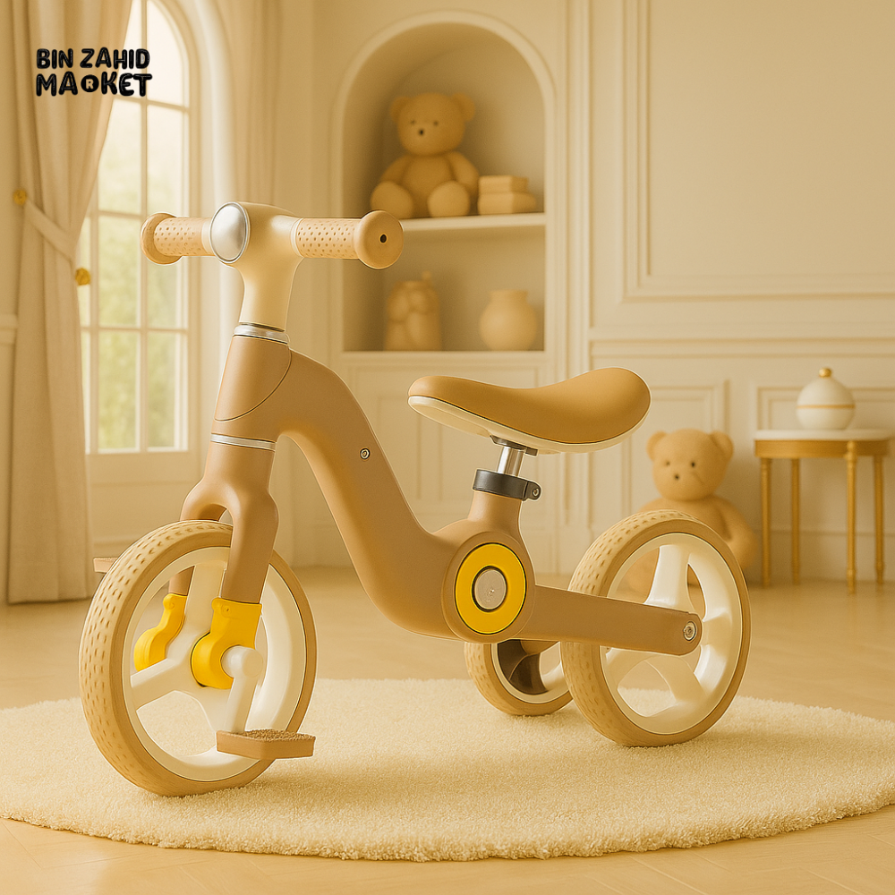 KIDS BALANCE BIKE TODDLER TRAINING CYCLE FOR INDOOR RIDING - BEIGE