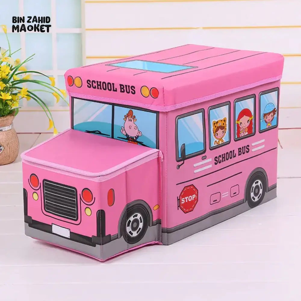 KIDS BUS ORGANIZER STORAGE BOX Pink