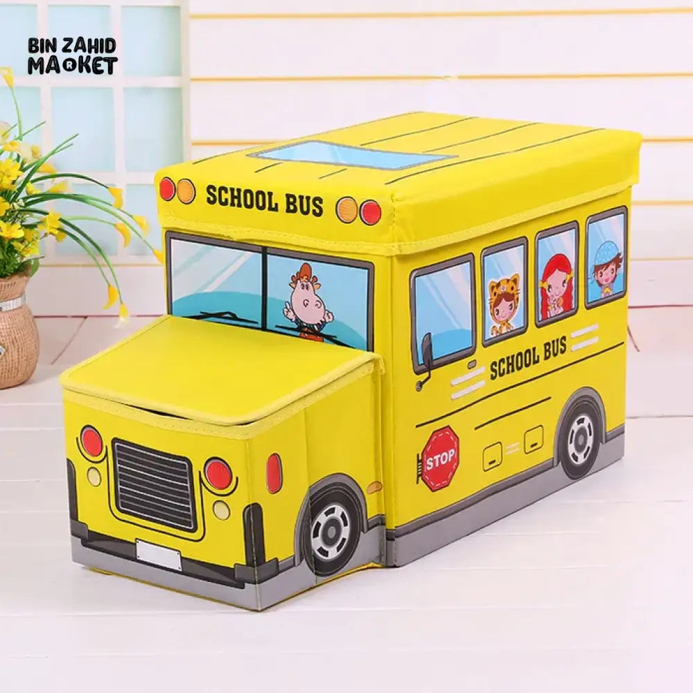 KIDS BUS ORGANIZER STORAGE BOX Yellow