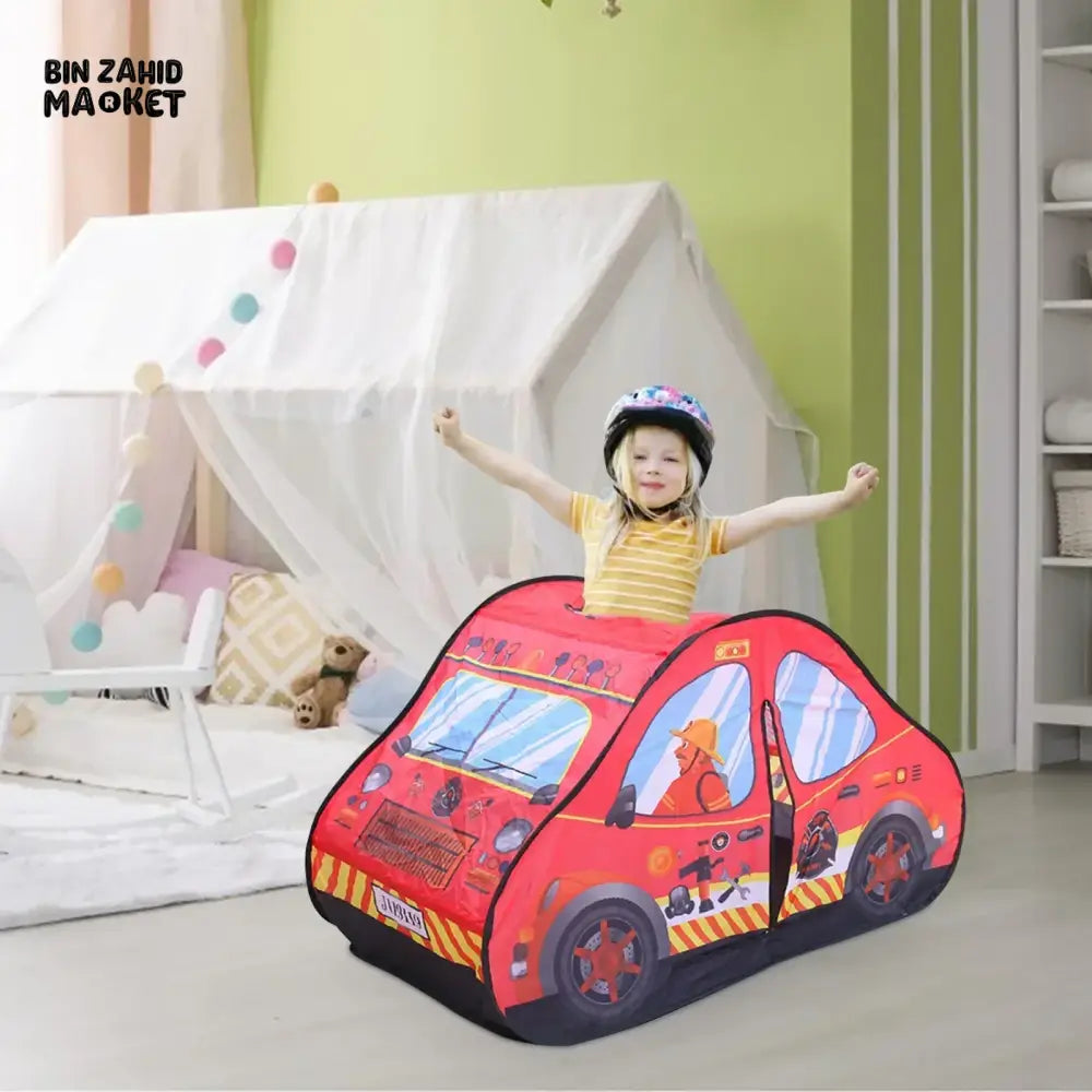 KIDS CAR TENT HOUSE + FREE 50 BALLS Red