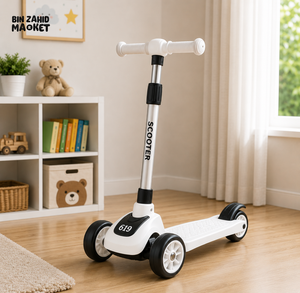 KIDS ELECTRIC STYLE FOLDABLE SCOOTER WITH LED WHEELS - WHITE