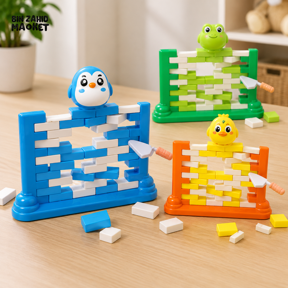 KIDS HUMPTY WALL BRICK KNOCKDOWN BALANCING GAME