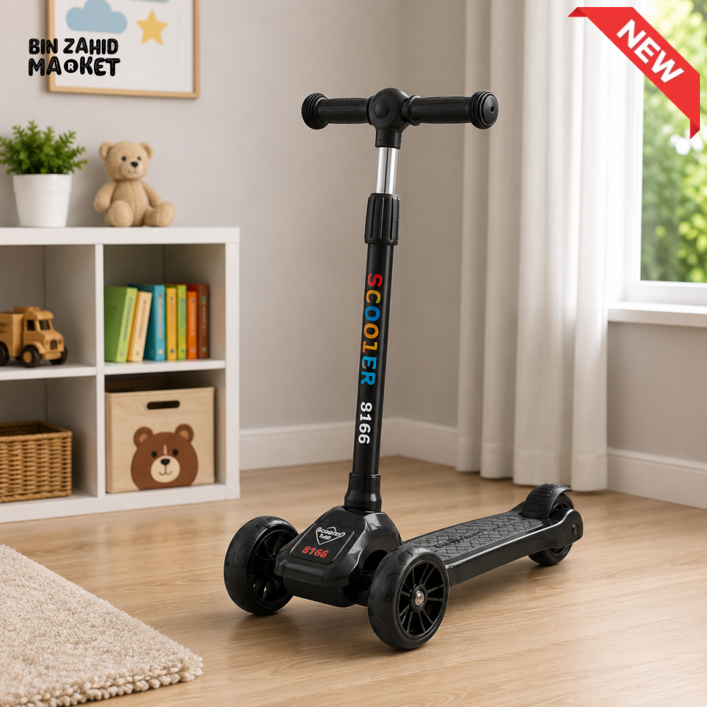KIDS MINI 3-WHEEL FOLDABLE SCOOTER - BLACK