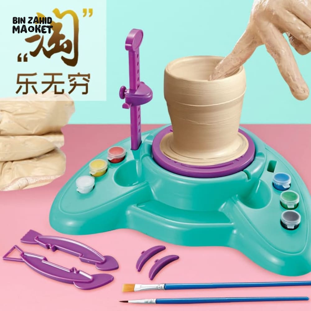 KIDS POTTERY WORKSHOP ELECTRIC CLAY MACHINE WITH USB CHARGING DIY HANDMADE CLAY ARTS & CRAFTS SET
