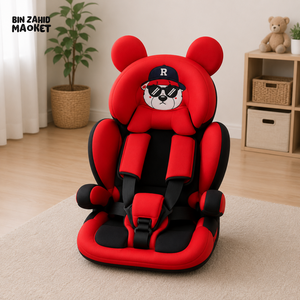 KIDS SAFETY BOOSTER CAR SEAT - RED