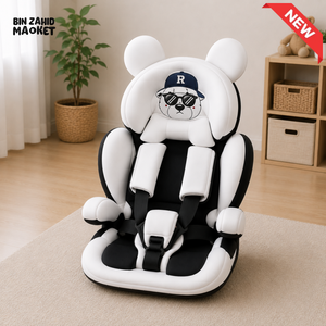 KIDS SAFETY BOOSTER CAR SEAT - WHITE