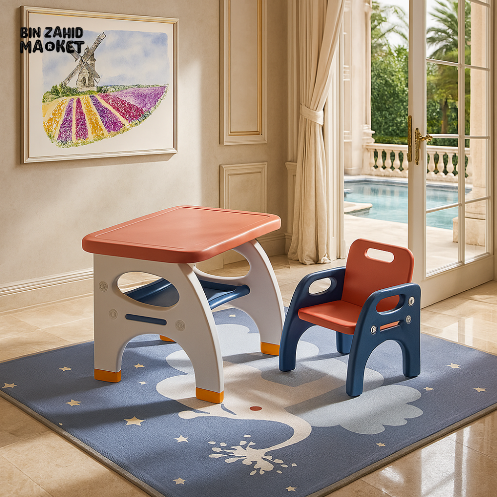 KIDS STUDY TABLE AND CHAIR SET - RED