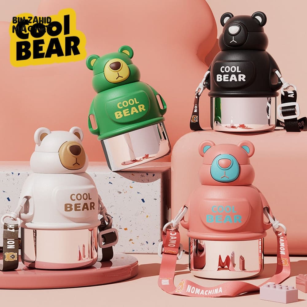 KIDS THERMOS 800ML – CUTE BEAR DESIGN HOT & COLD PORTABLE FLASK