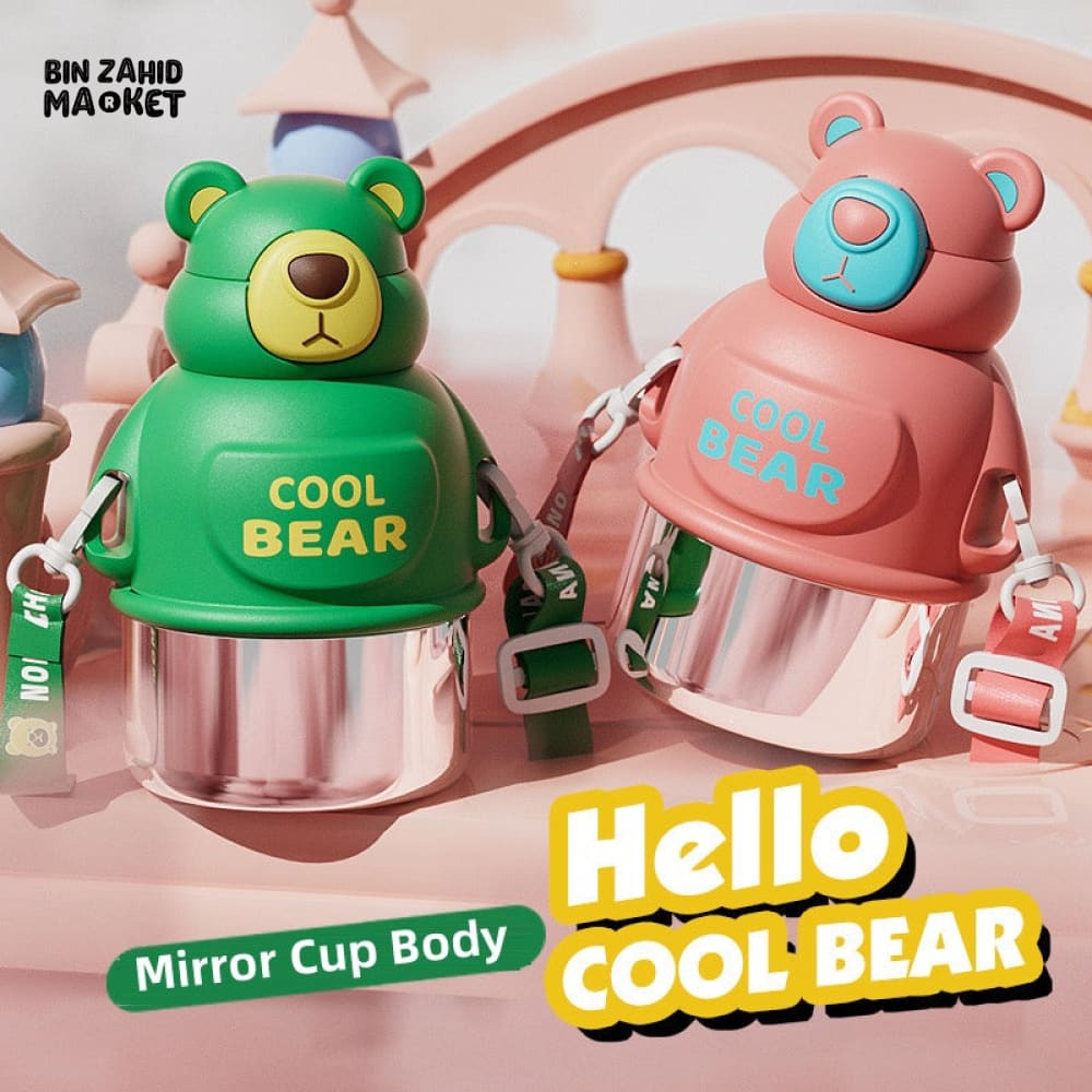 KIDS THERMOS 800ML – CUTE BEAR DESIGN HOT & COLD PORTABLE FLASK