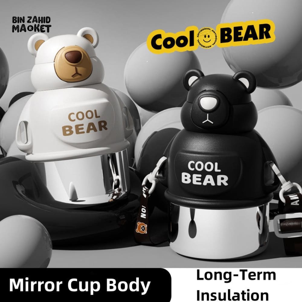 KIDS THERMOS 800ML – CUTE BEAR DESIGN HOT & COLD PORTABLE FLASK