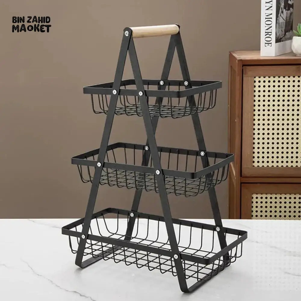 KITCHEN 3-TIERS COUNTER TOP FRUITS & VEGETABLES BASKET