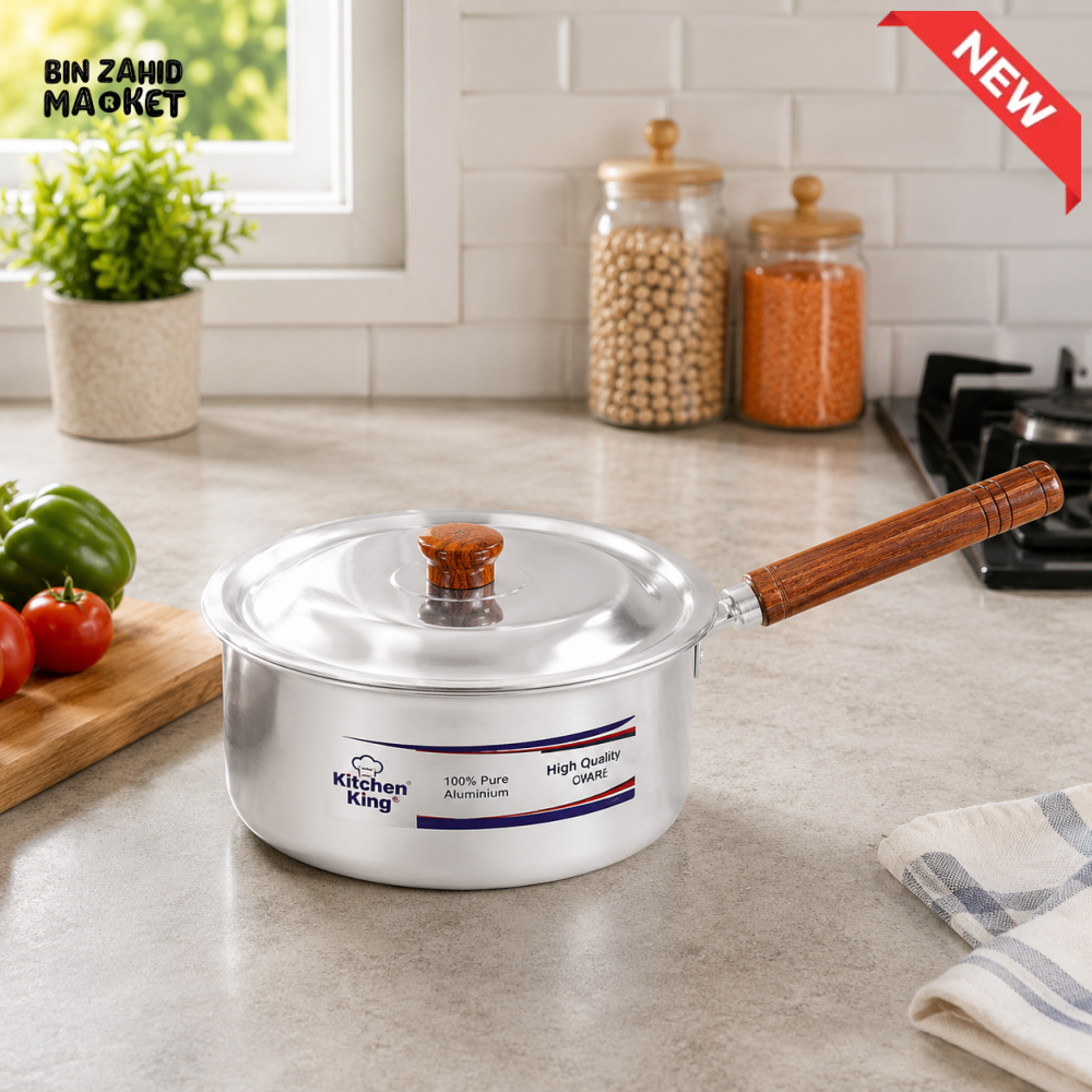 KITCHEN KING ALUMINUM SAUCEPAN WITH LID - LARGE