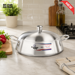 KITCHEN KING ALUMINUM WOK PAN WITH GLASS LID - 36 CM
