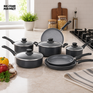 BLACK NON-STICK COOKWARE SET - 15 PIECE SET