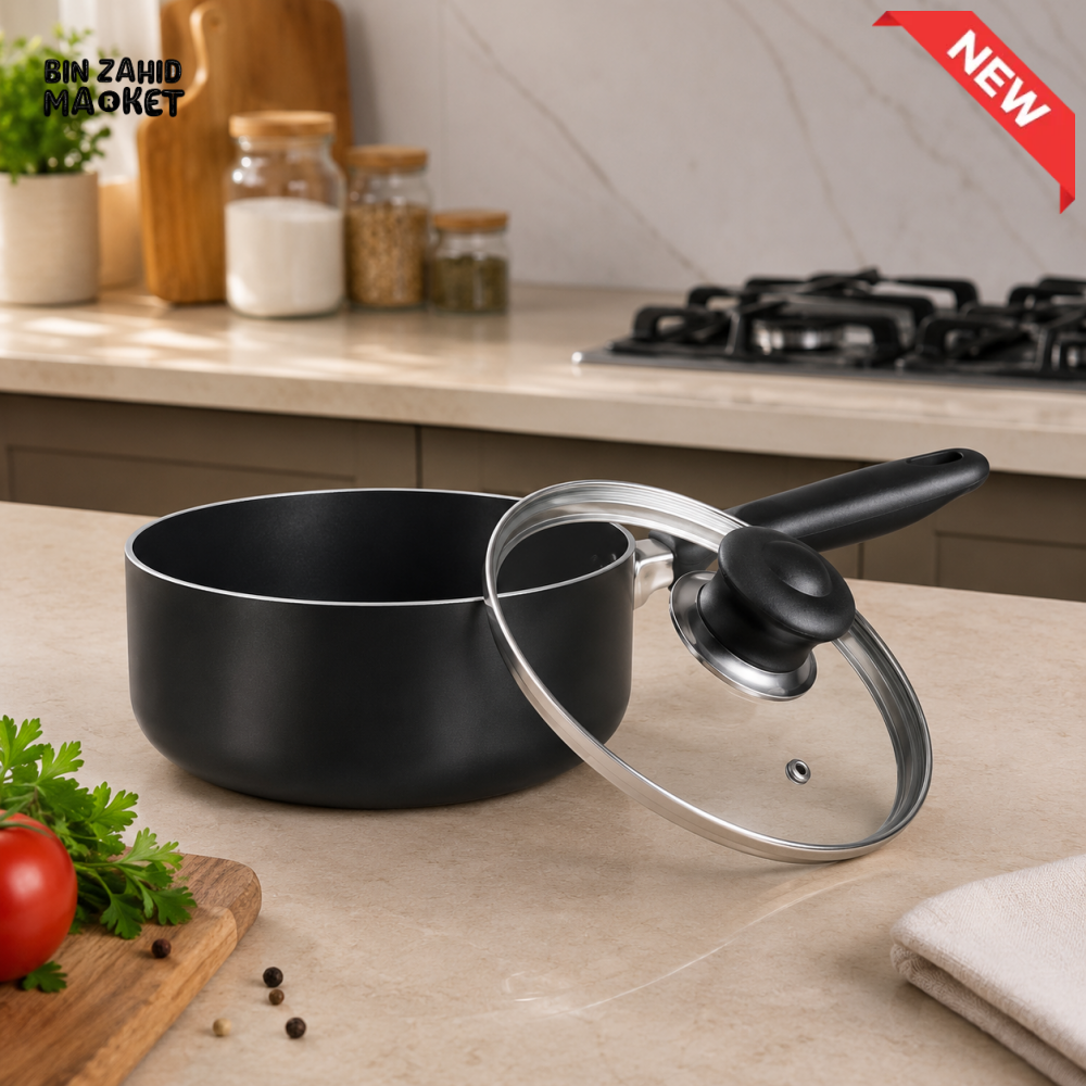 KITCHEN KING LUMINA SAUCE PAN BLACK - 18CM