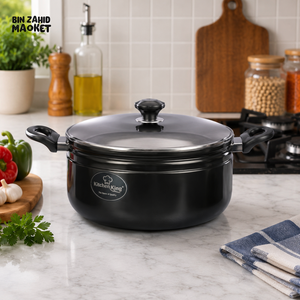 KITCHEN KING NON-STICK CASSEROLE POT WITH GLASS LID - 30 CM
