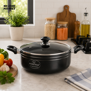 KITCHEN KING NON-STICK CASSEROLE WITH GLASS LID - 26 CM