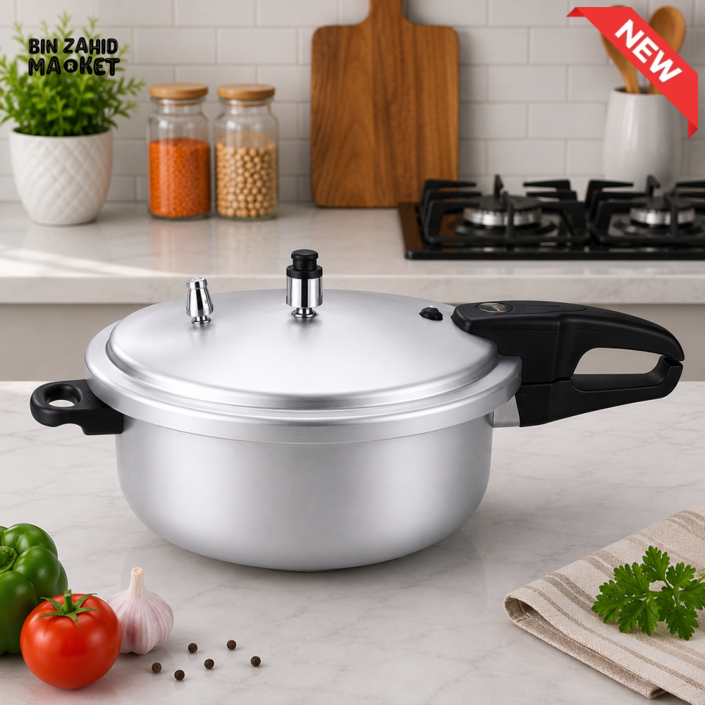 KITCHEN KING SILVER INDUCTION PRESSURE COOKER – 9 LITER