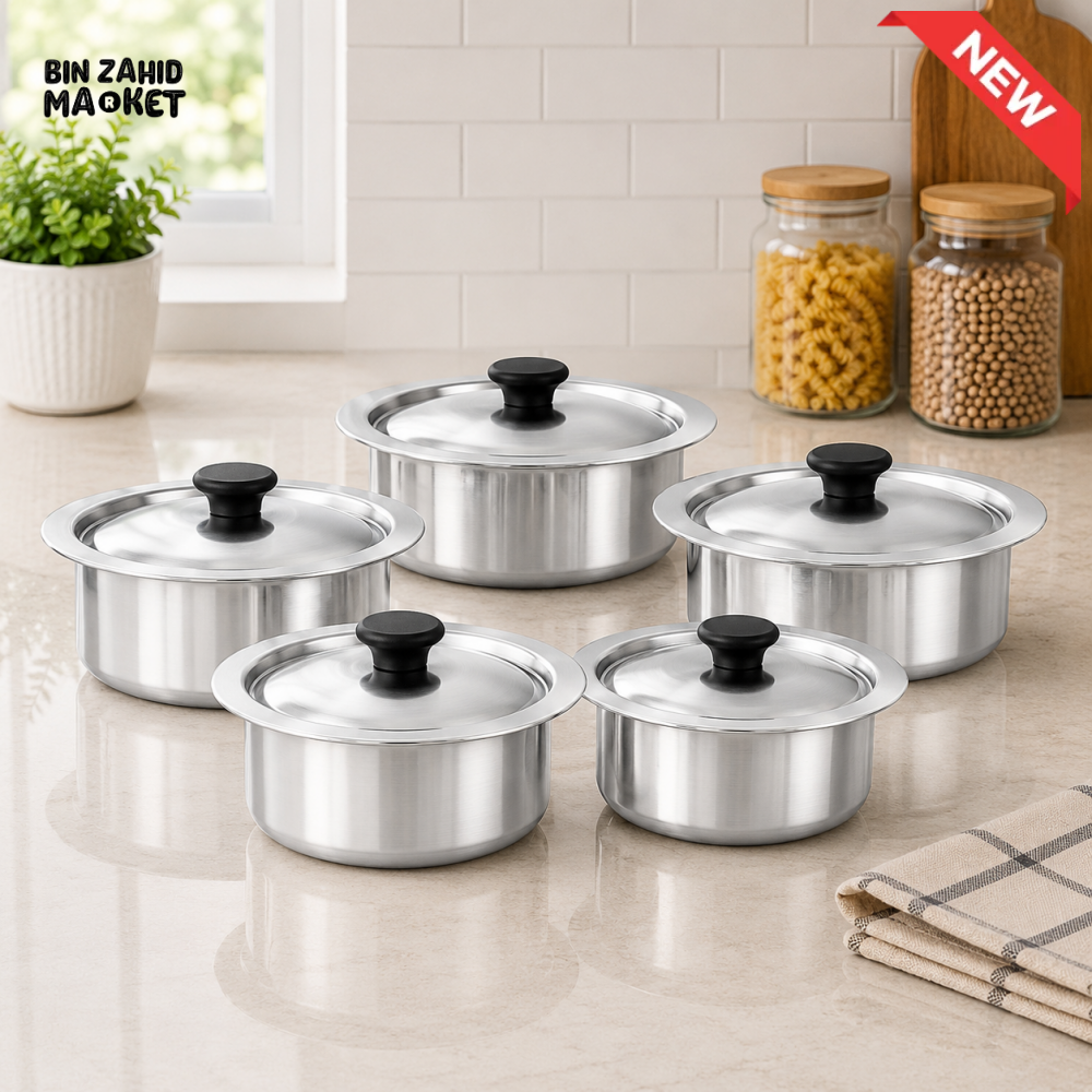 KITCHEN KING SILVER STAINLESS STEEL 4-PIECE CASSEROLE SET - 13 x 16