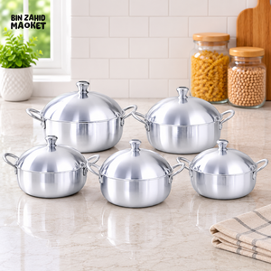 KITCHEN KING STAINLESS STEEL 5-PIECE CASSEROLE SET - 26/32 CM