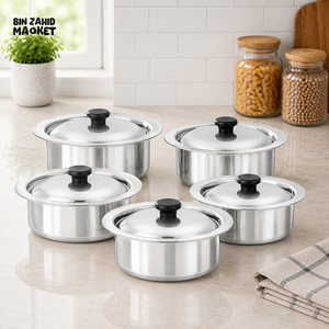 KITCHEN KING STAINLESS STEEL 5-PIECE CASSEROLE SET - 7 x 12