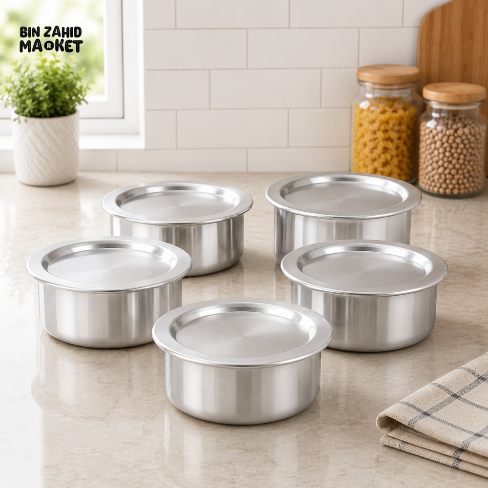 KITCHEN KING STAINLESS STEEL CASSEROLE SET - 18 CM / 28 CM