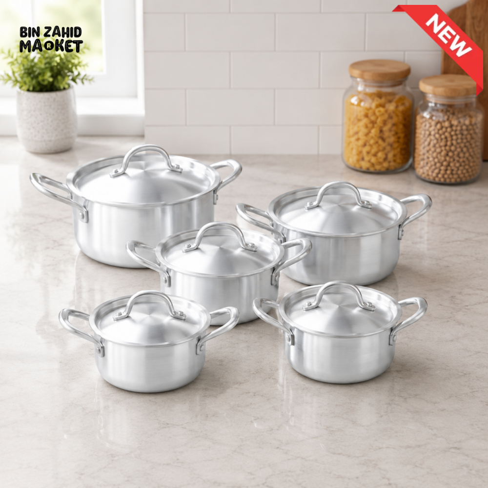 KITCHEN KING STAINLESS STEEL COOKWARE SET - 10 PIECE SET