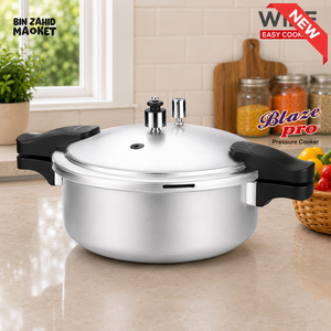 KITCHEN KING WIDE ALUMINUM PRESSURE COOKER - 11 LITER