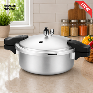 KITCHEN KING WIDE ALUMINUM PRESSURE COOKER - 7 LITER