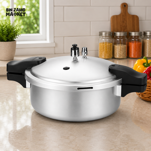 KITCHEN KING WIDE ALUMINUM PRESSURE COOKER - 7 LITER