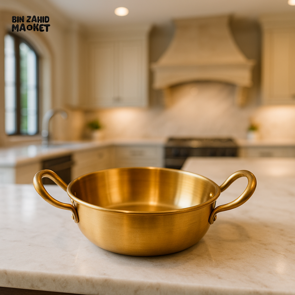 KOREAN GOLDEN RAMEN POT – PREMIUM BRASS NOODLE COOKING POT WITH HANDLES - 20CM GST1018
