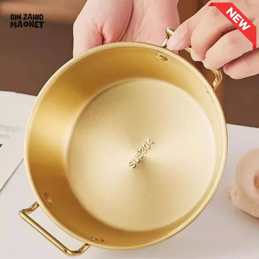 KOREAN STYLE LAMIAN NOODLES PAN WITH HANDLE – STAINLESS STEEL KITCHEN PAN FOR SNACKS KIMCHI & FOOD BOWL 17CM
