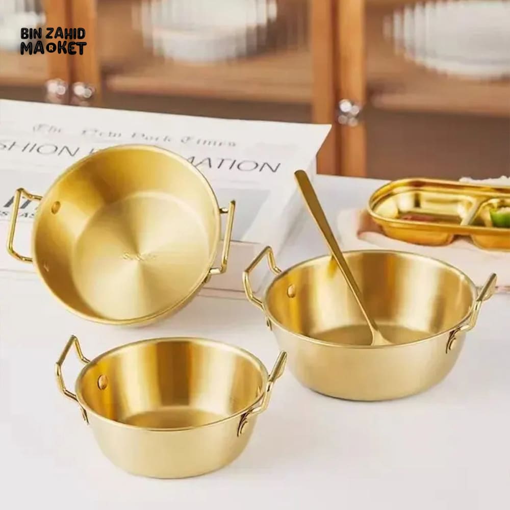 KOREAN STYLE LAMIAN NOODLES PAN WITH HANDLE – STAINLESS STEEL KITCHEN PAN FOR SNACKS KIMCHI & FOOD BOWL 17CM