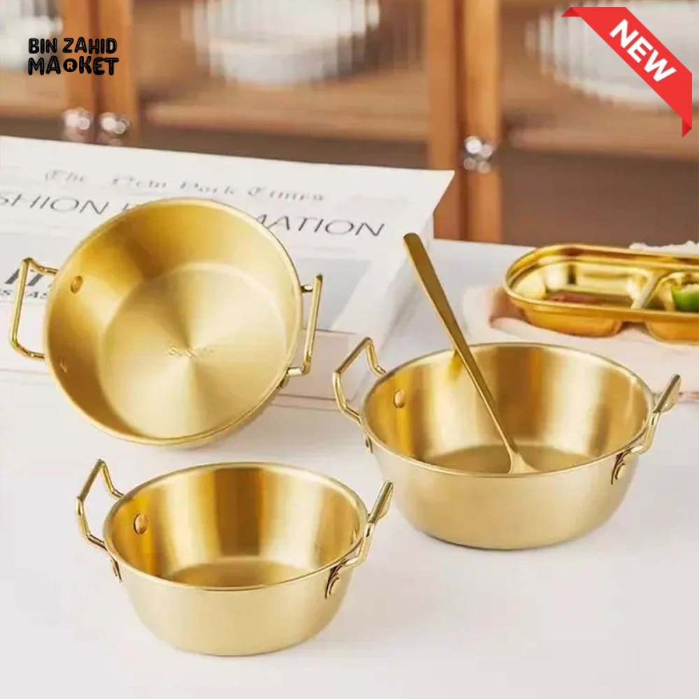 KOREAN STYLE LAMIAN NOODLES PAN WITH HANDLE – STAINLESS STEEL KITCHEN PAN FOR SNACKS KIMCHI & FOOD BOWL 17CM