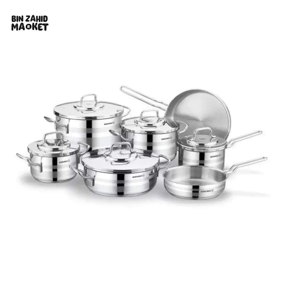 KORKMAZ ASTRON STAINLESS STEEL COOKWARE 12 PIECES SET - A2056