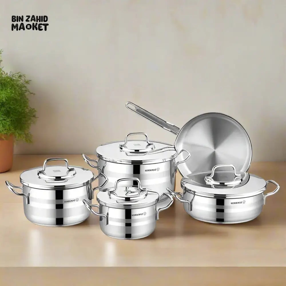 KORKMAZ ASTRON STAINLESS STEEL COOKWARE 9 PIECES SET - A2050