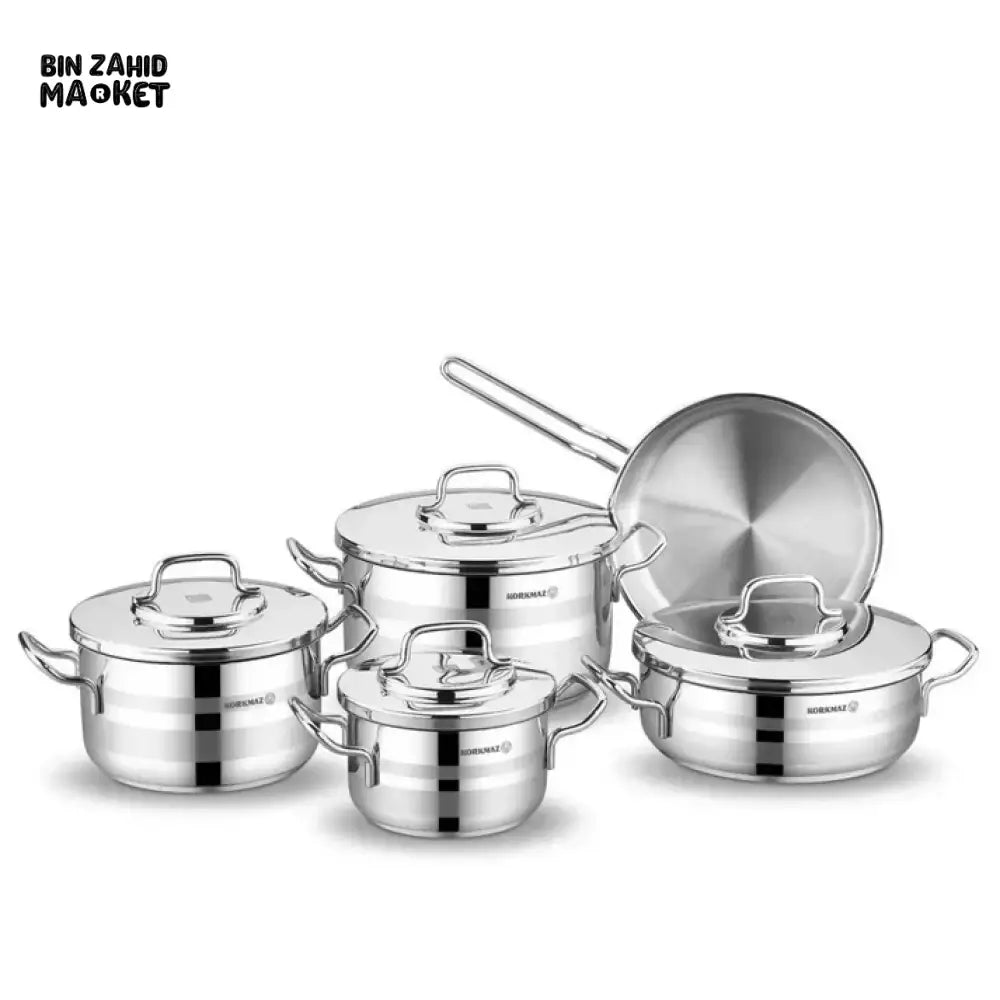 KORKMAZ ASTRON STAINLESS STEEL COOKWARE 9 PIECES SET - A2050