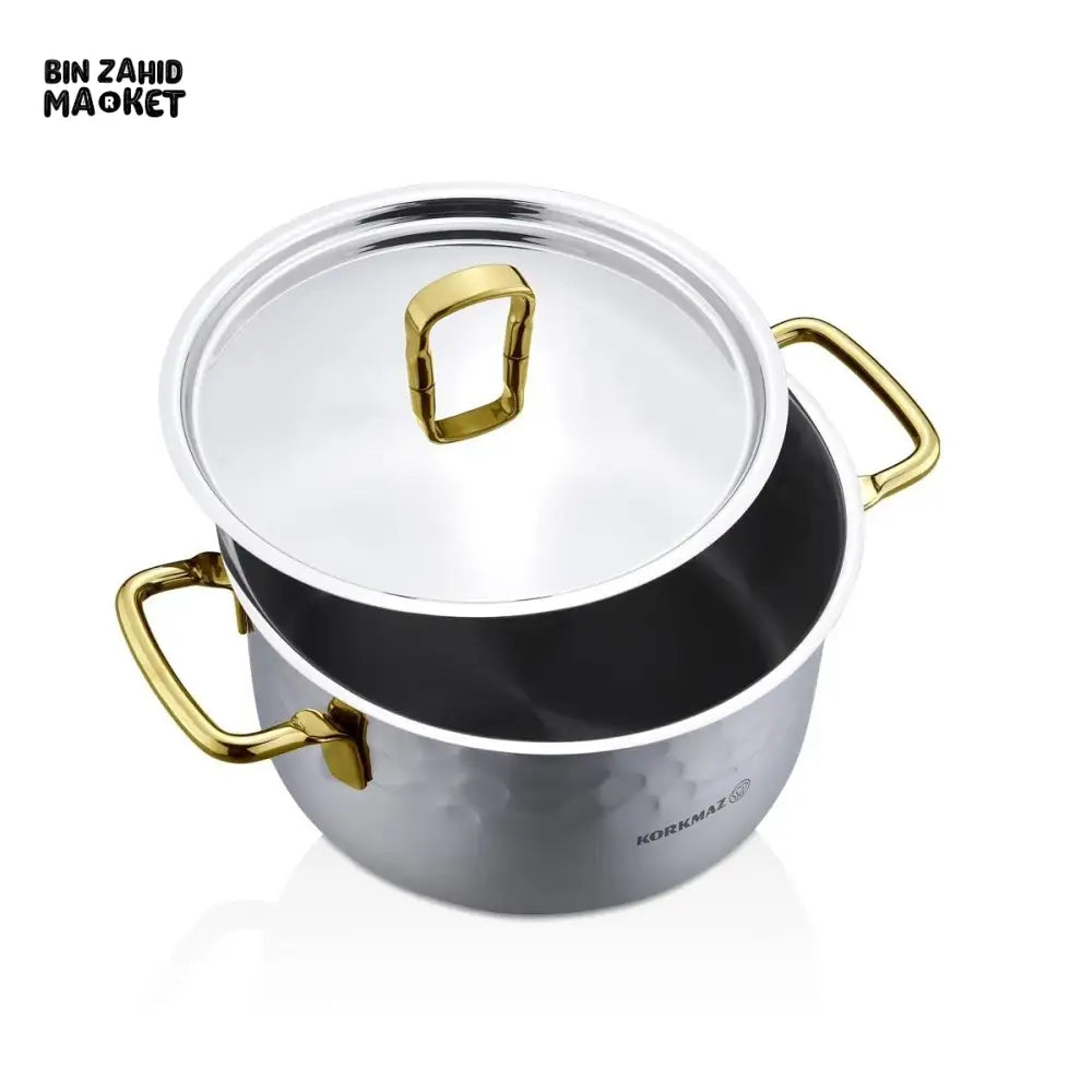KORKMAZ ERNA GOLD COOKWARE 8 PIECES SET - A1963