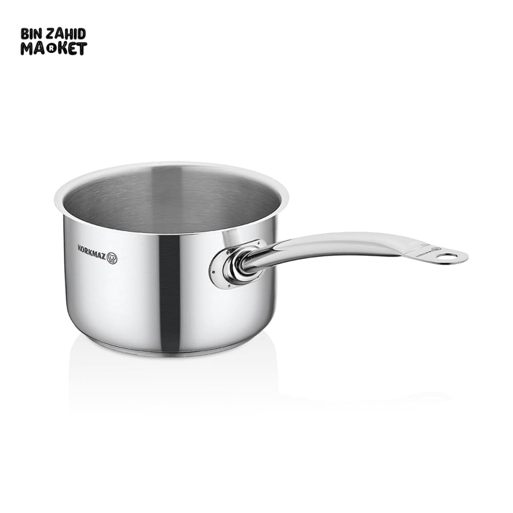 KORKMAZ PROLINE GASTRO SAUCEPAN PROFESSIONAL STAINLESS STEEL SAUCEPAN FOR CHEFS & HOME COOKS - 18X8 CM (A2701)