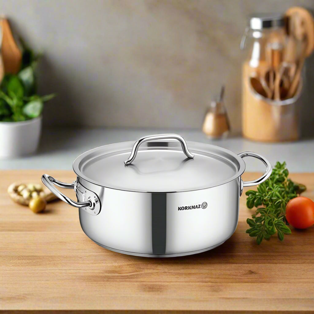 KORKMAZ PROLINE GASTRO SHORT CASSEROLE 28X12 CM - A2740