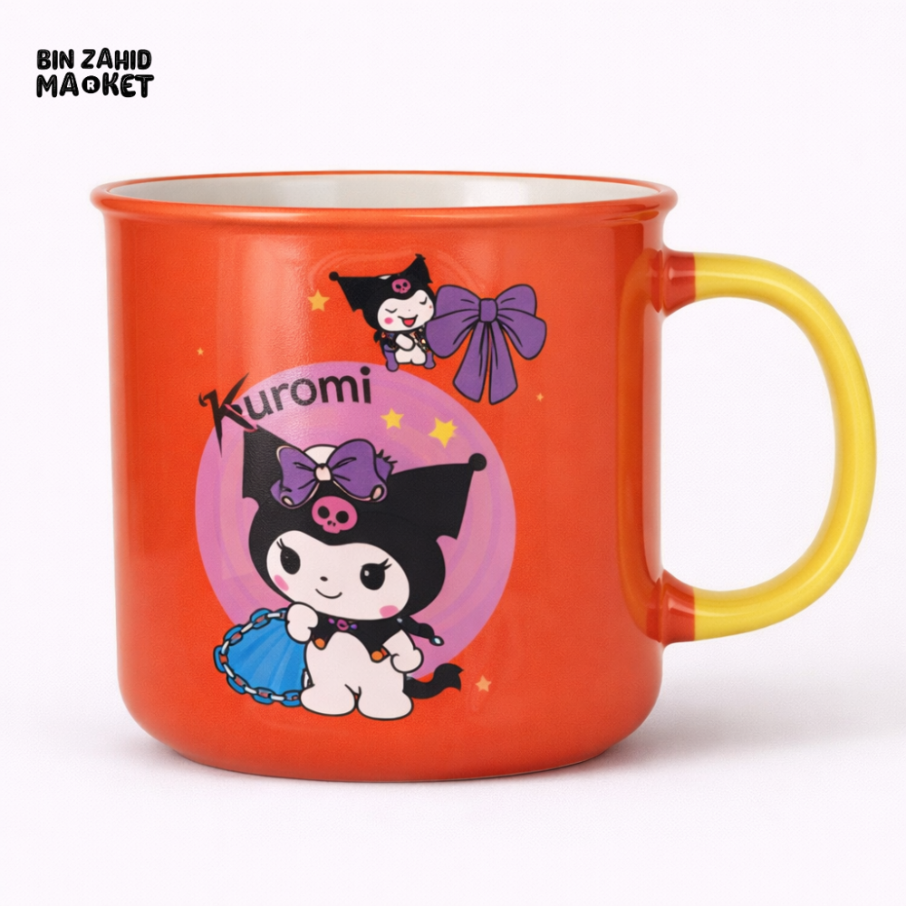 KUROMI CARTOON CERAMIC MUG – CUTE ORANGE COFFEE & TEA CUP