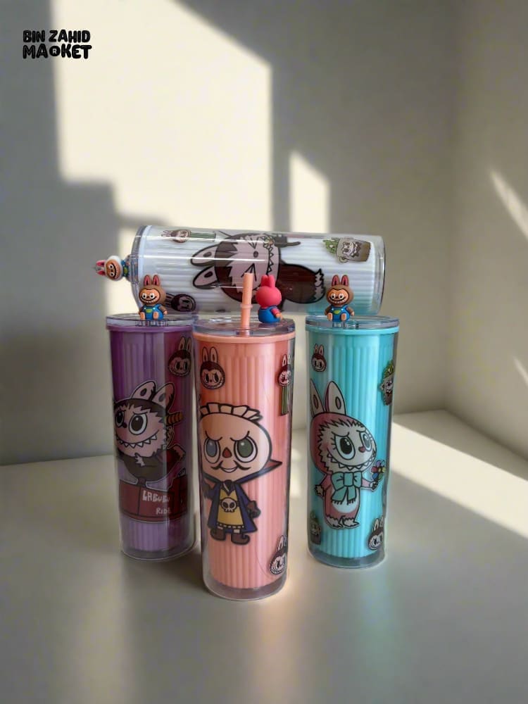 LABUBU FAMILY 720ML STRAW MUG - ZIMOMO