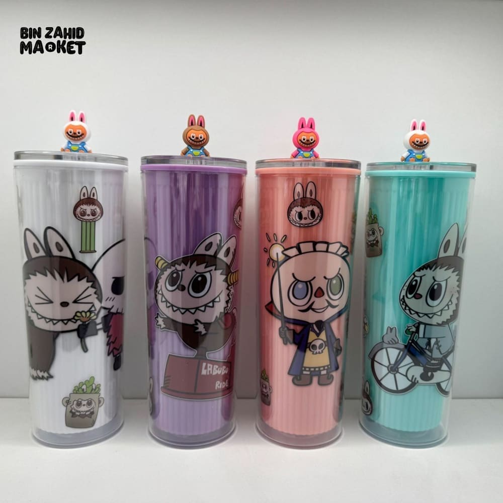 LABUBU FAMILY 720ML STRAW MUG - ZIMOMO