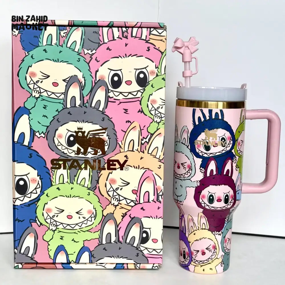 LABUBU X STANLEY QUENCHER TUMBLER 40OZ GIFT BOX PACKING - PINK