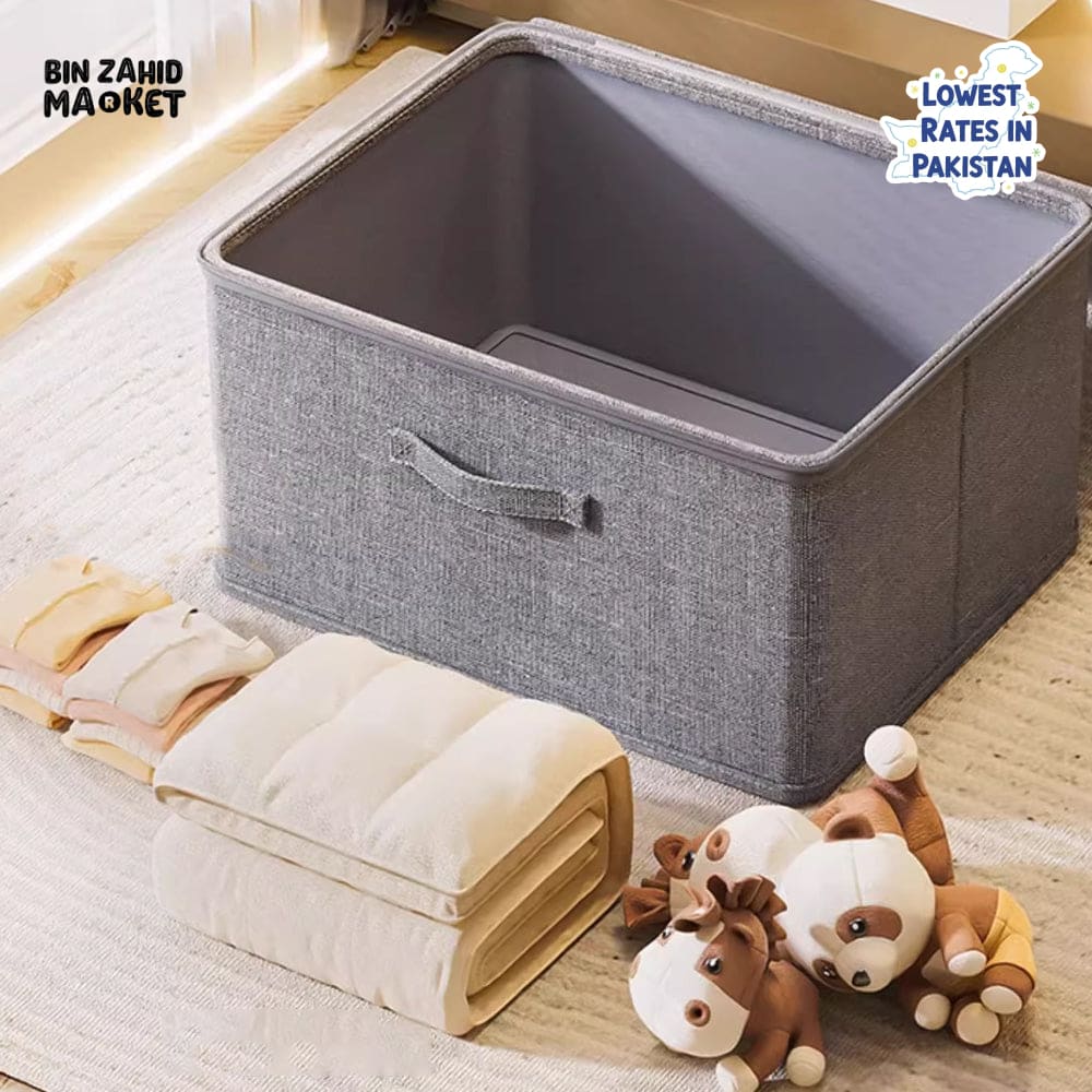 LARGE CAPACITY FOLDABLE CLOTHES STORAGE BOX WITH ZIPPER – WARDROBE QUILT ORGANIZER BAG FOR CLOTHES UNDERWEAR AND BLANKETS